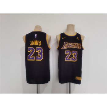 Men's Los Angeles Lakers #23 LeBron James Black Stitched Basketball Jersey