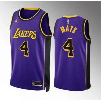 Men's Los Angeles Lakers #4 Skylar Mays Purple Statement Edition Stitched Basketball Jersey Men's Los Angeles Lakers #4 Skylar Mays Purple Statement Edition Stitched Basketball Jersey