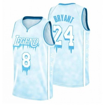 Men's Los Angeles Lakers Front #8 Back #24 Kobe Bryant Legend Icy Stitched Jersey