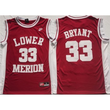 Men's Lower Merion #33 Kobe Bryant Red Stitched Jersey