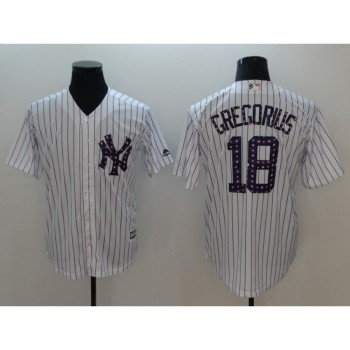Men's MLB New York Yankees 18 Didi Gregorius White 2018 Stars & Stripes Cool Base Jersey Men's MLB New York Yankees 18 Didi Gregorius White 2018 Stars & Stripes Cool Base Jersey