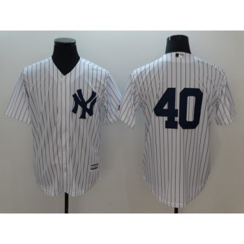 Men's MLB New York Yankees #40 Luis Severino White Flexbase Stitched Jersey Men's MLB New York Yankees #40 Luis Severino White Flexbase Stitched Jersey