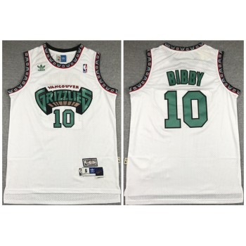 Men's Memphis Grizzlies #10 Mike Bibby White Throwback Stitched Jersey Men's Memphis Grizzlies #10 Mike Bibby White Throwback Stitched Jersey