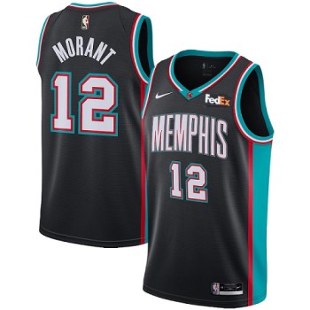 Men's Memphis Grizzlies #12 Ja Morant 2021 Black Swingman Stitched NBA Jersey Men's Memphis Grizzlies #12 Ja Morant 2021 Black Swingman Stitched NBA Jersey