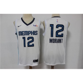Men's Memphis Grizzlies #12 Ja Morant 2021 White Swingman Stitched NBA Jersey Men's Memphis Grizzlies #12 Ja Morant 2021 White Swingman Stitched NBA Jersey