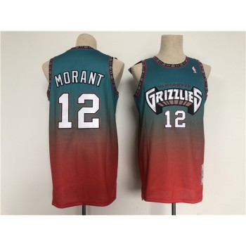 Men's Memphis Grizzlies #12 Ja Morant Teal/Red Throwback Stitched Jersey Men's Memphis Grizzlies #12 Ja Morant Teal/Red Throwback Stitched Jersey