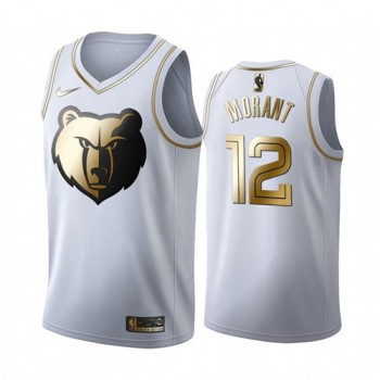 Men's Memphis Grizzlies #12 Ja Morant White 2019 Golden Edition Stitched NBA Jersey Men's Memphis Grizzlies #12 Ja Morant White 2019 Golden Edition Stitched NBA Jersey