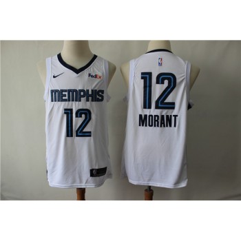 Men's Memphis Grizzlies #12 Ja Morant White Stitched NBA Jersey Men's Memphis Grizzlies #12 Ja Morant White Stitched NBA Jersey