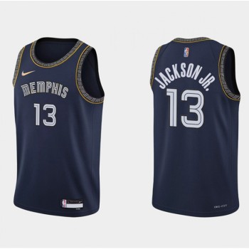 Men's Memphis Grizzlies #13 Jaren Jackson 2021/22 City Edition Navy 75th Anniversary Stitched Jersey Men's Memphis Grizzlies #13 Jaren Jackson 2021/22 City Edition Navy 75th Anniversary Stitched Jersey