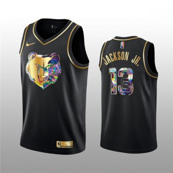 Men's Memphis Grizzlies #13 Jaren Jackson Jr. 2021/22 Black Golden Edition 75th Anniversary Diamond Logo Stitched Basketball Jersey Men's Memphis Grizzlies #13 Jaren Jackson Jr. 2021/22 Black Golden Edition 75th Anniversary Diamond Logo Stitched Basketball Jersey