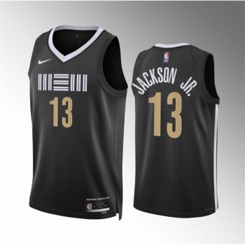 Men's Memphis Grizzlies #13 Jaren Jackson Jr. Black 2023/24 City Edition Stitched Basketball Jersey Men's Memphis Grizzlies #13 Jaren Jackson Jr. Black 2023/24 City Edition Stitched Basketball Jersey