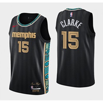 Men's Memphis Grizzlies #15 Brandon Clarke 2020-21 Black City Edition Stitched NBA Jersey Men's Memphis Grizzlies #15 Brandon Clarke 2020-21 Black City Edition Stitched NBA Jersey