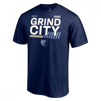 Men's Memphis Grizzlies 2021 Navy Playoff Bound Dunk T-Shirt Men's Memphis Grizzlies 2021 Navy Playoff Bound Dunk T-Shirt