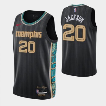 Men's Memphis Grizzlies #20 Josh Jackson 2020-21 Black City Edition Stitched NBA Jersey Men's Memphis Grizzlies #20 Josh Jackson 2020-21 Black City Edition Stitched NBA Jersey