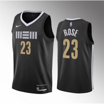 Men's Memphis Grizzlies #23 Derrick Rose Black 2023-24 City Edition Stitched Jersey Men's Memphis Grizzlies #23 Derrick Rose Black 2023-24 City Edition Stitched Jersey