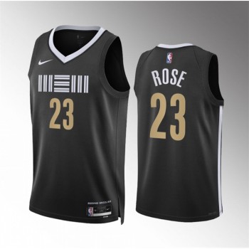 Men's Memphis Grizzlies #23 Derrick Rose Black 2023/24 City Edition Stitched Jersey Men's Memphis Grizzlies #23 Derrick Rose Black 2023/24 City Edition Stitched Jersey