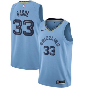 Men's Memphis Grizzlies #33 Marc Gasol Light Blue Statement Edition Stitched Jersey Men's Memphis Grizzlies #33 Marc Gasol Light Blue Statement Edition Stitched Jersey