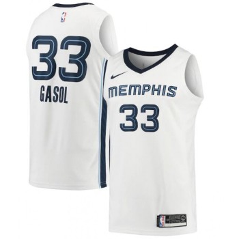 Men's Memphis Grizzlies #33 Marc Gasol White Association Edition Stitched Jersey Men's Memphis Grizzlies #33 Marc Gasol White Association Edition Stitched Jersey