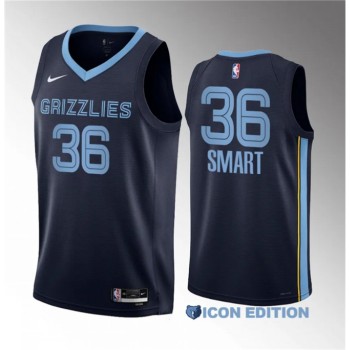 Men's Memphis Grizzlies #36 Marcus Smart Navy Icon Edition Stitched Basketball Jersey Men's Memphis Grizzlies #36 Marcus Smart Navy Icon Edition Stitched Basketball Jersey