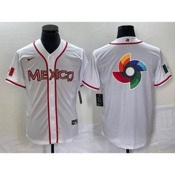 Men's Mexico Baseball 2023 White World Baseball Classic Team Big Logo Stitched Jersey Men's Mexico Baseball 2023 White World Baseball Classic Team Big Logo Stitched Jersey