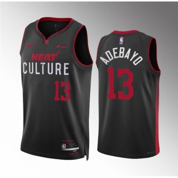 Men's Miami Heat #13 Bam Adebayo Black 2023/24 City Edition Stitched Basketball Jersey Men's Miami Heat #13 Bam Adebayo Black 2023/24 City Edition Stitched Basketball Jersey