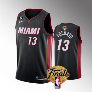 Men's Miami Heat #13 Bam Adebayo Black 2023 Finals Icon Edition With NO.6 Patch Stitched Basketball Jersey Men's Miami Heat #13 Bam Adebayo Black 2023 Finals Icon Edition With NO.6 Patch Stitched Basketball Jersey