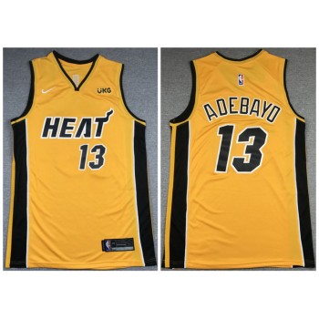 Men's Miami Heat #13 Bam Adebayo Gold Stitched NBA Jersey Men's Miami Heat #13 Bam Adebayo Gold Stitched NBA Jersey