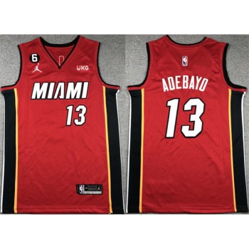 Men's Miami Heat #13 Bam Adebayo Red Statement Edition With NO.6 Patch Swingman Stitched Jersey Men's Miami Heat #13 Bam Adebayo Red Statement Edition With NO.6 Patch Swingman Stitched Jersey