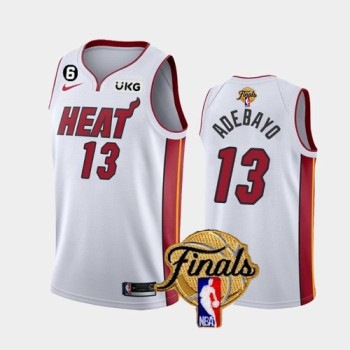 Men's Miami Heat #13 Bam Adebayo White 2023 Finals Association Edition With NO.6 Patch Stitched Basketball Jersey Men's Miami Heat #13 Bam Adebayo White 2023 Finals Association Edition With NO.6 Patch Stitched Basketball Jersey