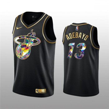 Men's Miami Heat #13 Bam Adebayo 2021/22 Black Golden Edition 75th Anniversary Diamond Logo Stitched Basketball Jersey Men's Miami Heat #13 Bam Adebayo 2021/22 Black Golden Edition 75th Anniversary Diamond Logo Stitched Basketball Jersey