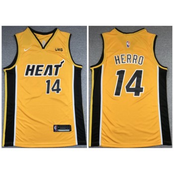 Men's Miami Heat #14 Tyler Herro Gold Stitched NBA Jersey Men's Miami Heat #14 Tyler Herro Gold Stitched NBA Jersey