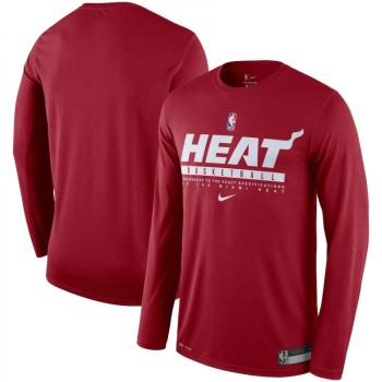 Men's Miami Heat 2020 Red Essential Practice Legend Performance Long Sleeve T-Shirt Men's Miami Heat 2020 Red Essential Practice Legend Performance Long Sleeve T-Shirt