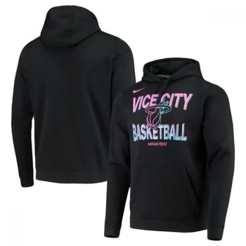 Men's Miami Heat 2021 Black City Edition Story Club Logo Pullover Hoodie Men's Miami Heat 2021 Black City Edition Story Club Logo Pullover Hoodie
