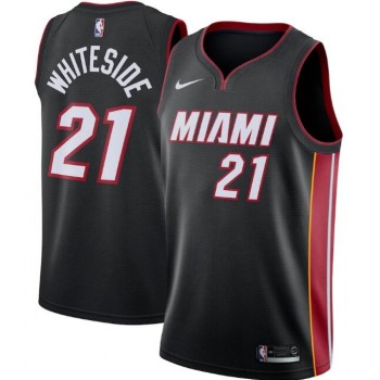 Men's Miami Heat #21 Hassan Whiteside Black Icon Edition Swingman Stitched Jersey Men's Miami Heat #21 Hassan Whiteside Black Icon Edition Swingman Stitched Jersey