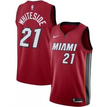 Men's Miami Heat #21 Hassan Whiteside Red Statement Edition Swingman Stitched Jersey Men's Miami Heat #21 Hassan Whiteside Red Statement Edition Swingman Stitched Jersey