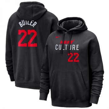 Men's Miami Heat #22 Jimmy Butler Black 2023/24 City Edition Name & Number Pullover Hoodie