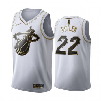 Men's Miami Heat #22 Jimmy Butler White 2019 Golden Edition Stitched NBA Jersey Men's Miami Heat #22 Jimmy Butler White 2019 Golden Edition Stitched NBA Jersey