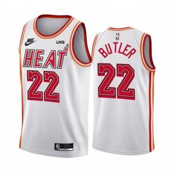 Men's Miami Heat #22 Jimmy Butler White Classic Edition Stitched Basketball Jersey Men's Miami Heat #22 Jimmy Butler White Classic Edition Stitched Basketball Jersey