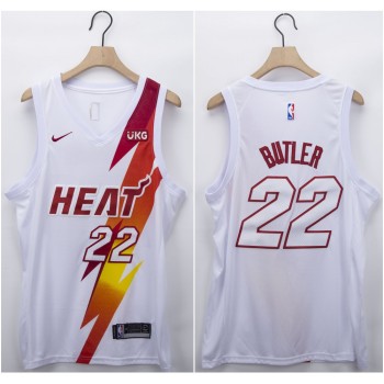 Men's Miami Heat #22 Jimmy Butler White Fashion Edition Stitched NBA Jersey Men's Miami Heat #22 Jimmy Butler White Fashion Edition Stitched NBA Jersey