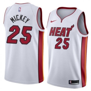 Men's Miami Heat #25 Jordan Mickey White Stitched NBA Jersey Men's Miami Heat #25 Jordan Mickey White Stitched NBA Jersey