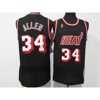 Men's Miami Heat #34 Ray Allen Black Throwback Stitched Basketball Jersey Men's Miami Heat #34 Ray Allen Black Throwback Stitched Basketball Jersey