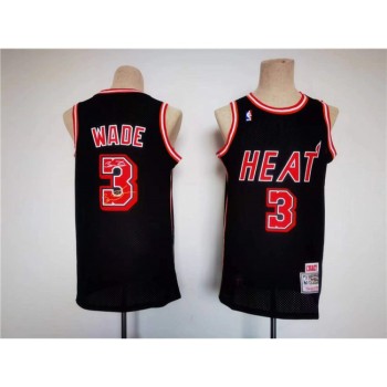Men's Miami Heat #3 Dwyane Wade Black Throwback basketball Jersey Men's Miami Heat #3 Dwyane Wade Black Throwback basketball Jersey