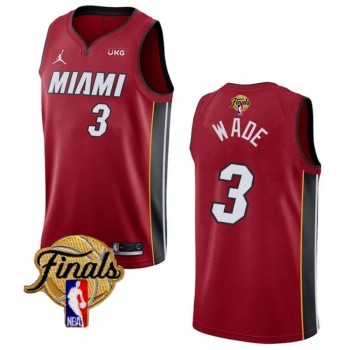 Men's Miami Heat #3 Dwyane Wade Red 2023 Finals Statement Edition Stitched Basketball Jersey Men's Miami Heat #3 Dwyane Wade Red 2023 Finals Statement Edition Stitched Basketball Jersey
