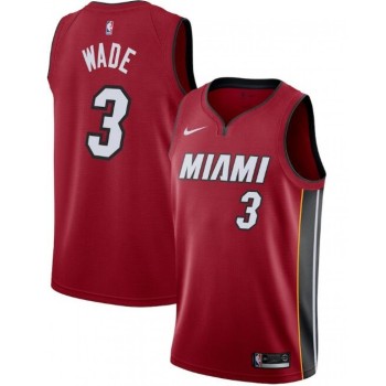 Men's Miami Heat #3 Dwyane Wade Red Statement Edition Swingman Stitched Jersey Men's Miami Heat #3 Dwyane Wade Red Statement Edition Swingman Stitched Jersey