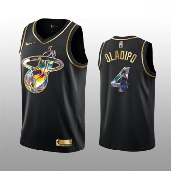 Men's Miami Heat #4 Victor Oladipo 2021/22 Black Golden Edition 75th Anniversary Diamond Logo Stitched Basketball Jersey Men's Miami Heat #4 Victor Oladipo 2021/22 Black Golden Edition 75th Anniversary Diamond Logo Stitched Basketball Jersey