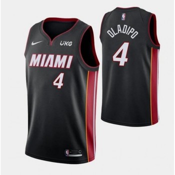 Men's Miami Heat #4 Victor Oladipo Black With UKG Patch Stitched Jersey Men's Miami Heat #4 Victor Oladipo Black With UKG Patch Stitched Jersey