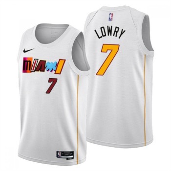 Men's Miami Heat #7 Kyle Lowry 2022/23 White City Edition Stitched Jersey Men's Miami Heat #7 Kyle Lowry 2022/23 White City Edition Stitched Jersey
