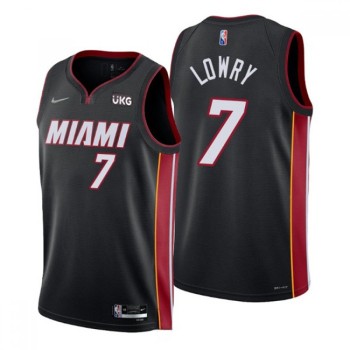 Men's Miami Heat #7 Kyle Lowry Black Icon Edition 75th Anniversary Stitched Jersey Men's Miami Heat #7 Kyle Lowry Black Icon Edition 75th Anniversary Stitched Jersey