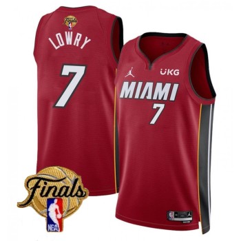 Men's Miami Heat #7 Kyle Lowry Red 2023 Finals Statement Edition Stitched Basketball Jersey Men's Miami Heat #7 Kyle Lowry Red 2023 Finals Statement Edition Stitched Basketball Jersey
