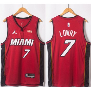 Men's Miami Heat #7 Kyle Lowry Red Statement Edition 75th Anniversary Stitched Jersey Men's Miami Heat #7 Kyle Lowry Red Statement Edition 75th Anniversary Stitched Jersey